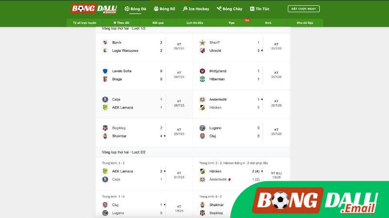 Lịch Thi Đấu Europa League